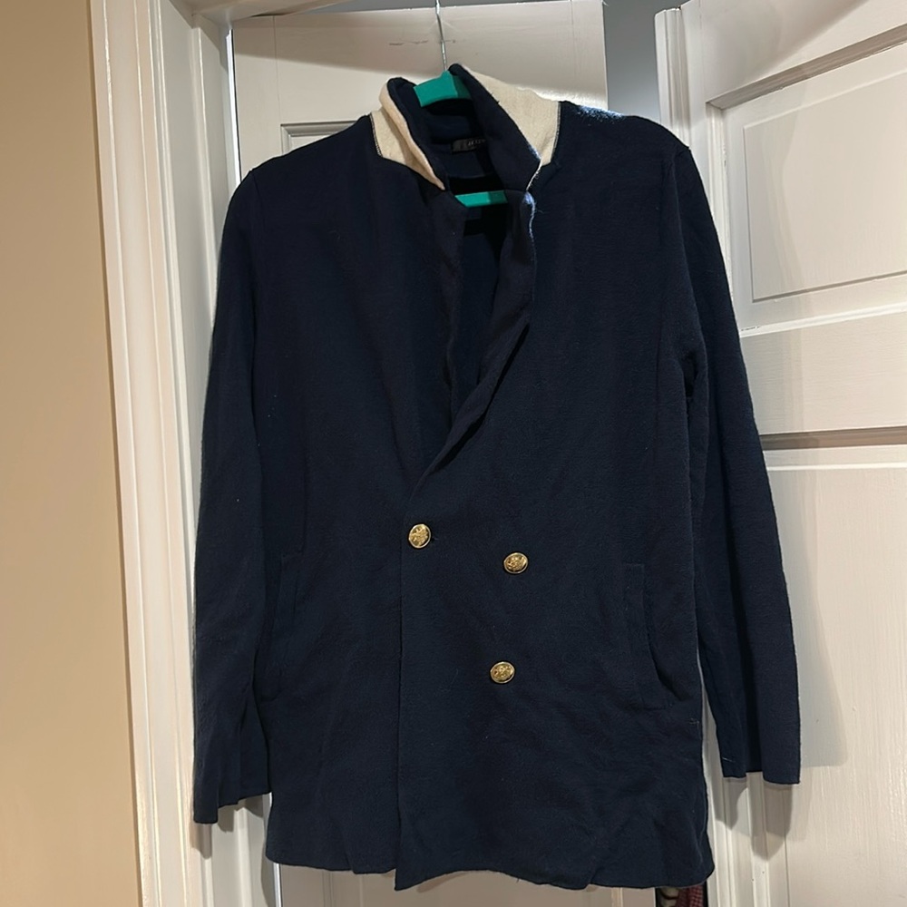 Jcrew Navy Sweater Blazer